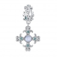 Talisman argint crucifix Regal cu cristale albastre