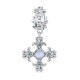 Talisman argint crucifix Regal cu cristale albastre