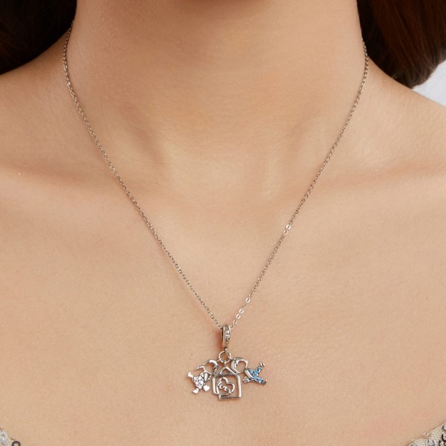 Talisman argint familie fetita si baietel