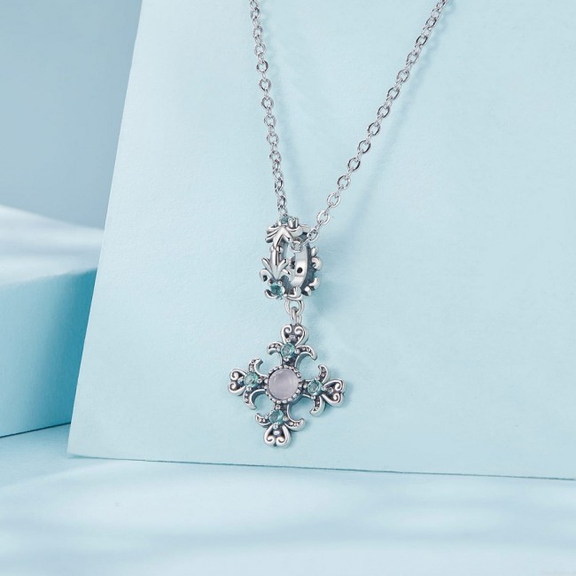 Talisman argint crucifix Regal cu cristale albastre