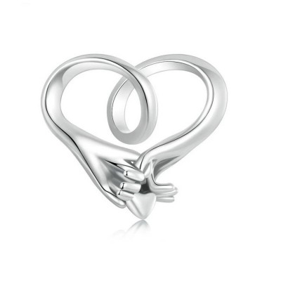 Talisman argint maini in forma de inima