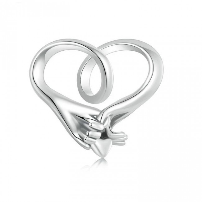 Talisman argint maini in forma de inima