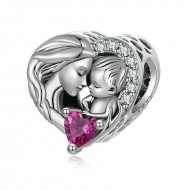 Talisman argint mama cu bebe in brate