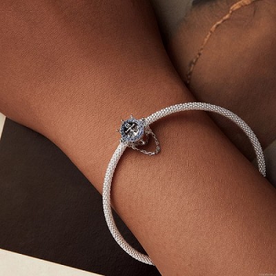 Talisman argint nautic cu timona si ancora