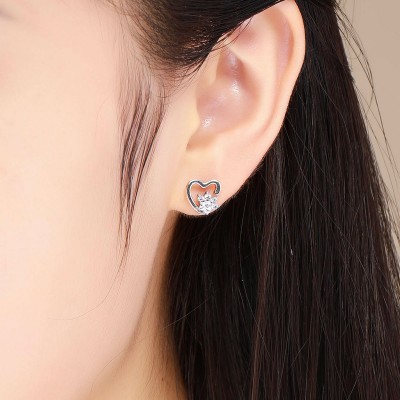 Cercei argint Heart Crystal Paws Cercei argint Heart Crystal Paws