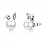 Cercei argint Cute Pearl Bunny