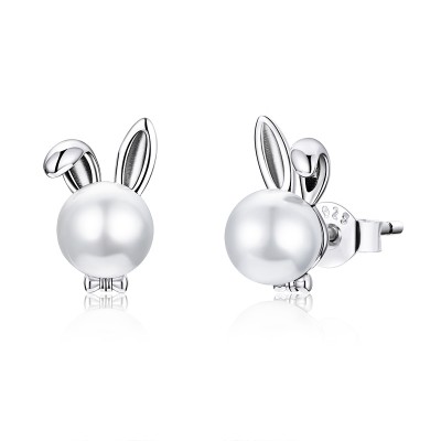 Cercei argint Cute Pearl Bunny Cercei argint Cute Pearl Bunny