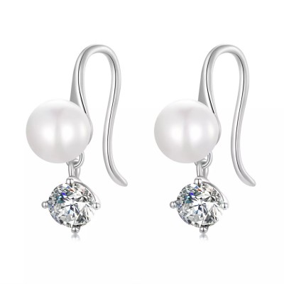Cercei argint cu Perle si Cubic Zirconia Cercei argint cu Perle si Cubic Zirconia