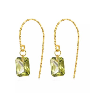 Cercei argint Green Crystal Cercei argint Green Crystal