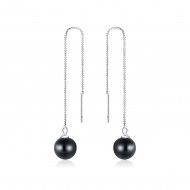 Cercei argint Black Pearl