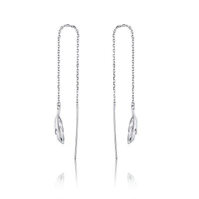 Cercei argint Long Chain Feather Cercei argint Long Chain Feather