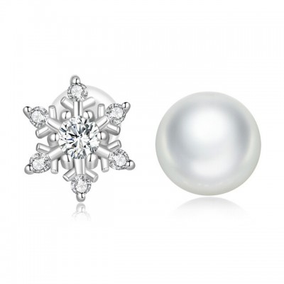 Cercei argint Snowflake Pearl Cercei argint Snowflake Pearl