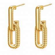 Cercei aurii inox forma geometrica