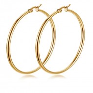 Cercei aurii creole mari din inox