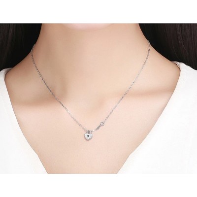 Colier argint Love Heart & Key Colier argint Love Heart & Key