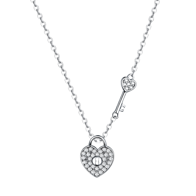 Colier argint Love Heart & Key Colier argint Love Heart & Key