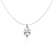 Colier argint Simple Silver Cubic Zircon Tear