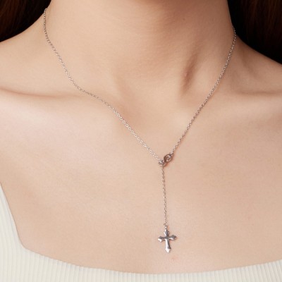 Colier argint cu cruce si infinit 