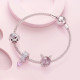 Talisman argint cap de pisica cu cristal roz