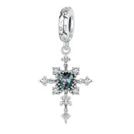 Talisman argint Cruce Vintage cu Inima