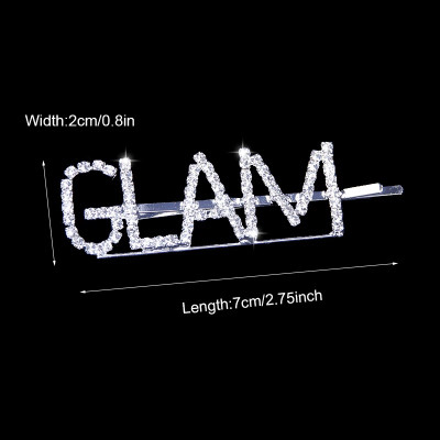 Agrafa cu litere din cristale Glam