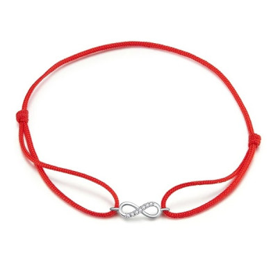 Bratara argint Infinite Gift snur rosu