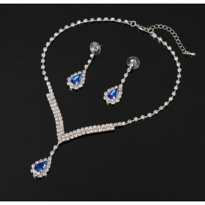 Set Colier si Cercei Sapphire Lady Crystals