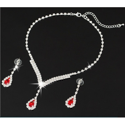 Set Colier si Cercei Rubin Lady Crystals