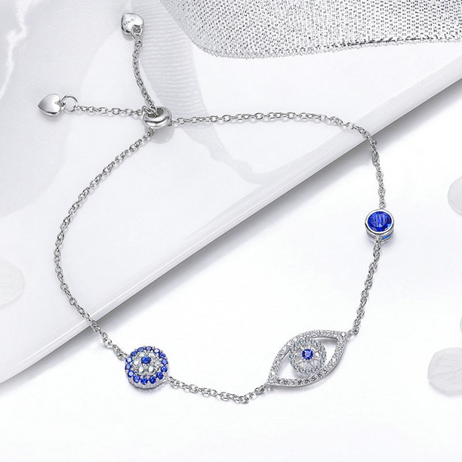 Bratara argint 925 reglabila Blue Eyes