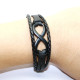 Bratara piele neagra Black Infinity Ethan