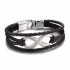 Bratara piele neagra cu semnul infinit argintiu Ethan