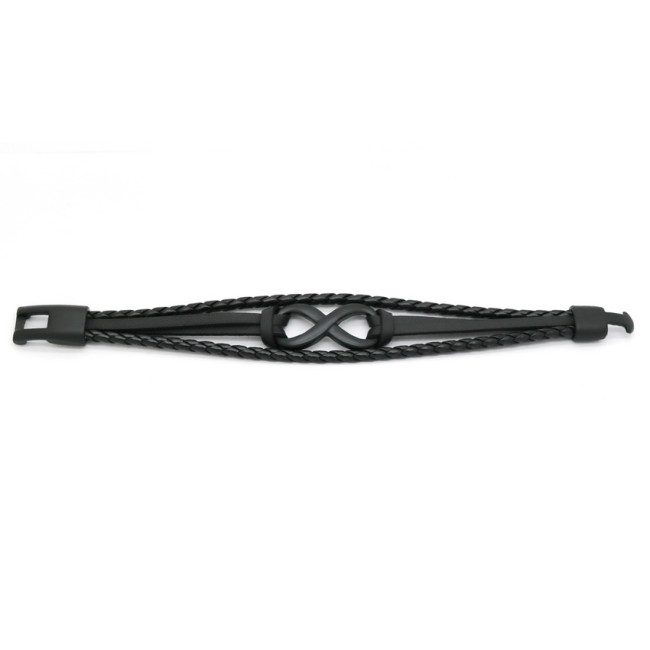 Bratara piele neagra Black Infinity Ethan