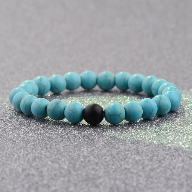 Bratari set cuplu Yin Yang Blue Black