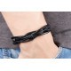 Bratara piele black Weave