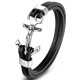 Bratara piele Jesus Silver Anchor Thomaso