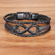 Bratara piele neagra Black Infinity Ethan