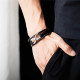 Bratara piele neagra Silver Infinity Ethan