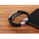 Bratara leather Silver Magnetic Thomaso