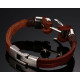 Bratara piele Brown Anchor
