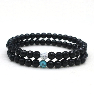 Bratari set cuplu Black Stone Olympius