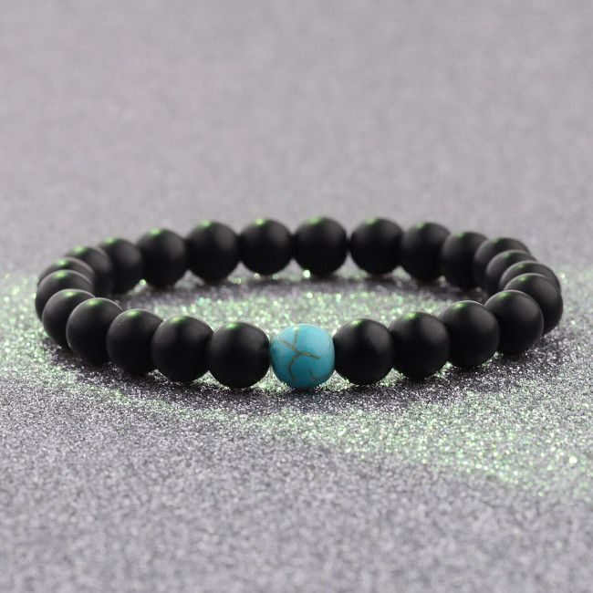 Bratari set cuplu Yin Yang Blue Black