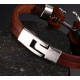 Bratara piele Brown Anchor