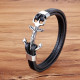 Bratara piele Jesus Silver Anchor Thomaso