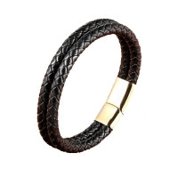 Bratara piele dubla Gold Thomaso