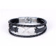 Bratara piele neagra Silver Infinity Ethan