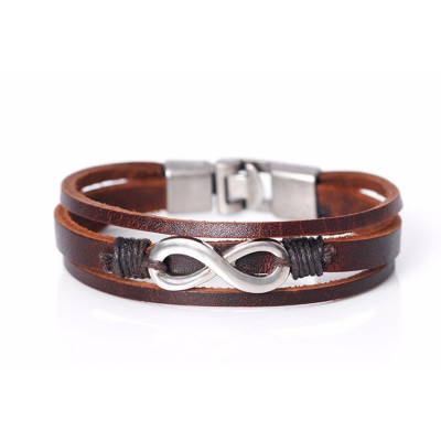 Bratara piele Brown Infinity