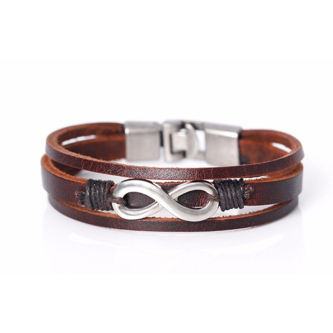 Bratara piele Brown Infinity
