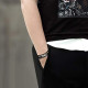 Bratara piele neagra Infinity