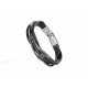 Bratara piele black Weave