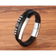 Bratara leather Silver Magnetic Thomaso